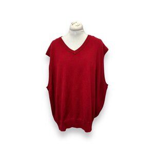 Saddlebred Big & Tall 3X Red Sleeveless Sweater Vest 100% Cotton Made In China